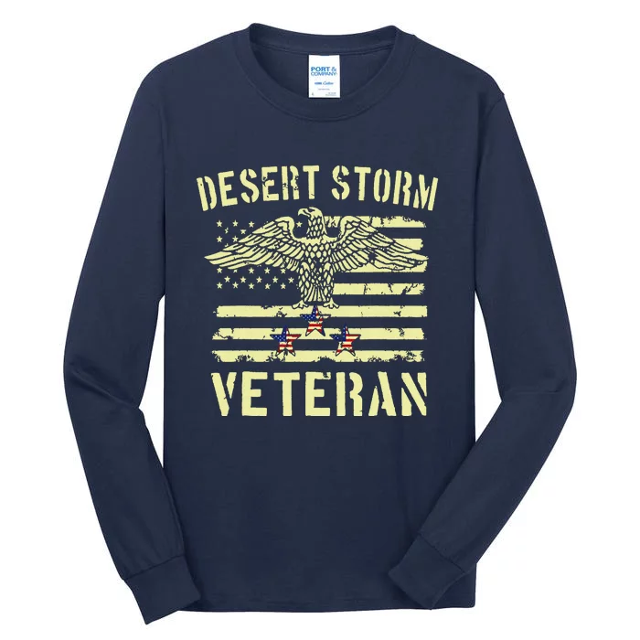 Desert Storm Veteran Eagle Stars And Stripes Tall Long Sleeve T-Shirt