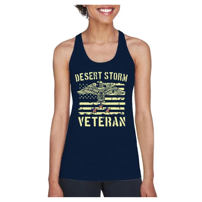 Desert Storm Veteran Eagle Stars And Stripes Women's Racerback Tank