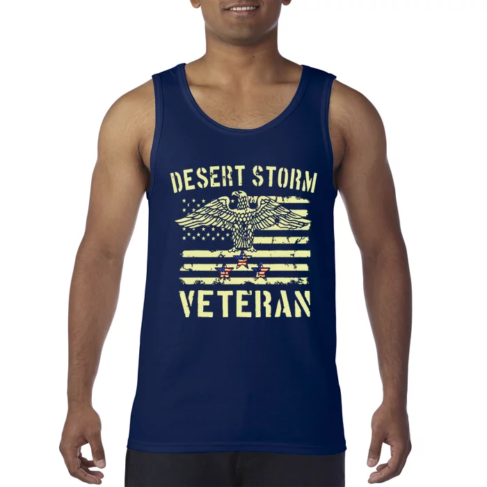 Desert Storm Veteran Eagle Stars And Stripes Tank Top