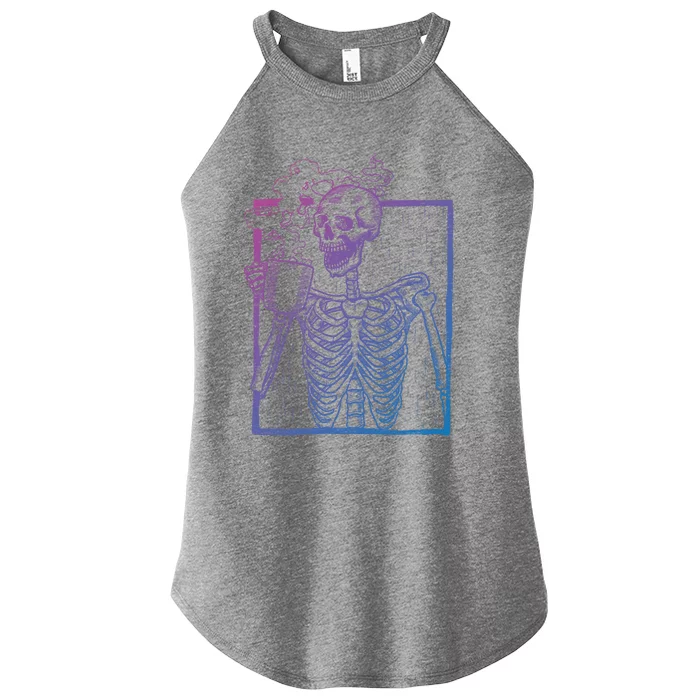 Distressed Skeleton Vintage Smiling Skull Ing Coffee Gift Women’s Perfect Tri Rocker Tank