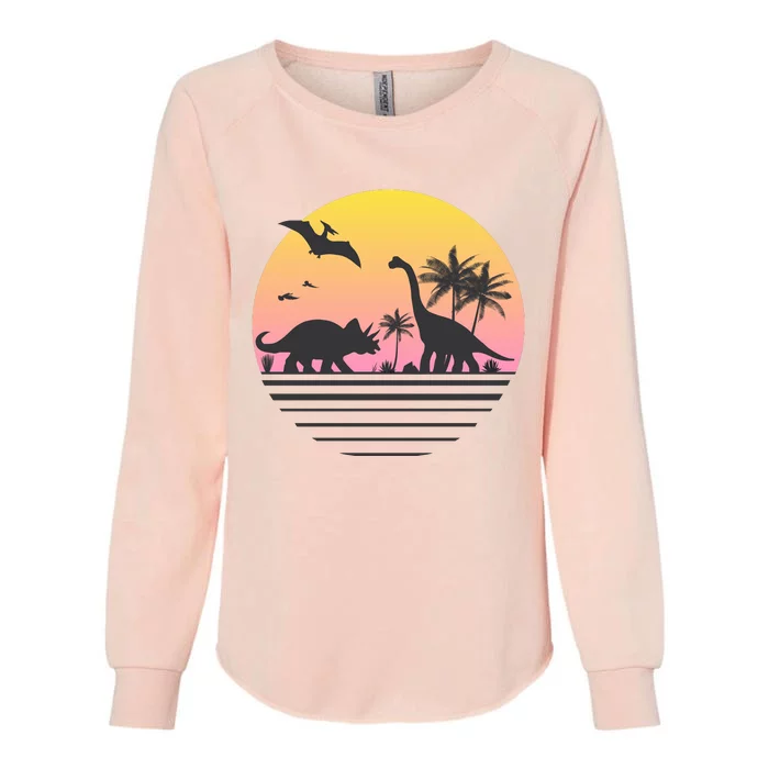 DINOSAURS SUNRISE VINTAGE Womens California Wash Sweatshirt