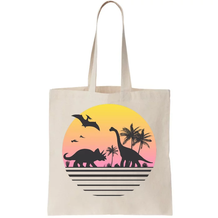 DINOSAURS SUNRISE VINTAGE Tote Bag