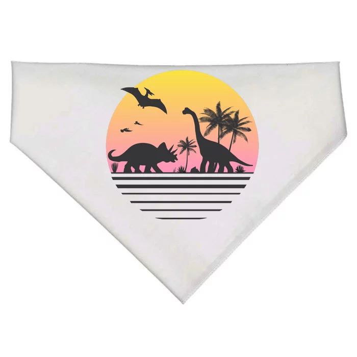 DINOSAURS SUNRISE VINTAGE USA-Made Doggie Bandana