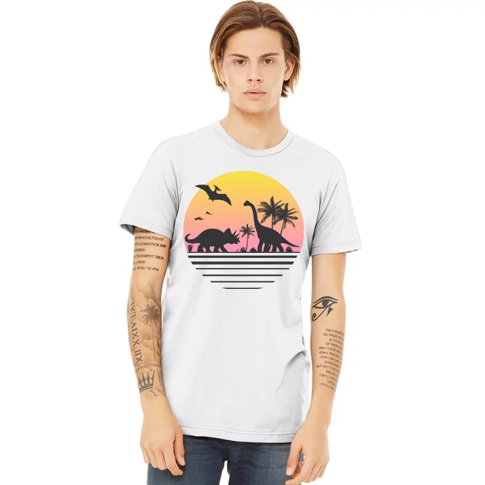 DINOSAURS SUNRISE VINTAGE Premium T-Shirt