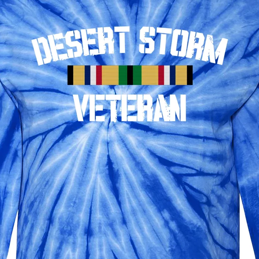 Desert Storm Veteran Pride Persian Gulf War Service Ribbon Great Gift Tie-Dye Long Sleeve Shirt