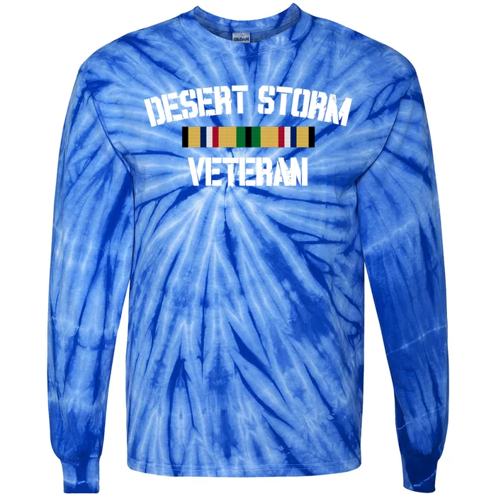 Desert Storm Veteran Pride Persian Gulf War Service Ribbon Great Gift Tie-Dye Long Sleeve Shirt