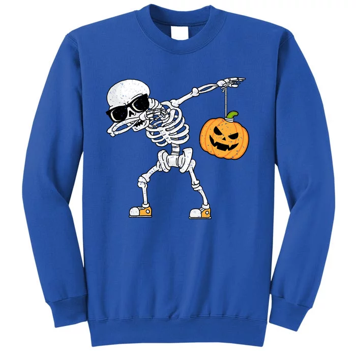 Dabbing Skeleton Vintage Funny Halloween Skeleton Pumpkin Gift Sweatshirt