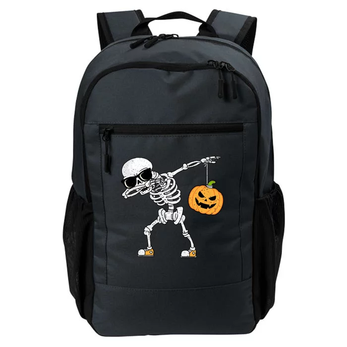 Dabbing Skeleton Vintage Funny Halloween Skeleton Pumpkin Gift Daily Commute Backpack