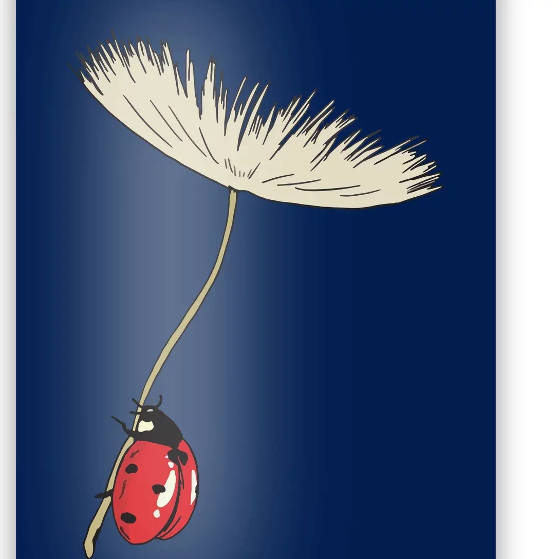 Dandelion Seeds With Ladybug Gift For Yellow Flowers Friends Poster