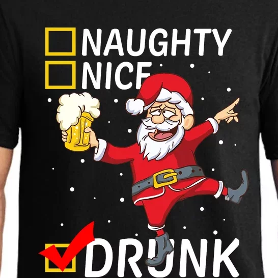 Drunk Santa With Beer Naughty Nice Drunk Xmas Funny Christmas Pajama Set