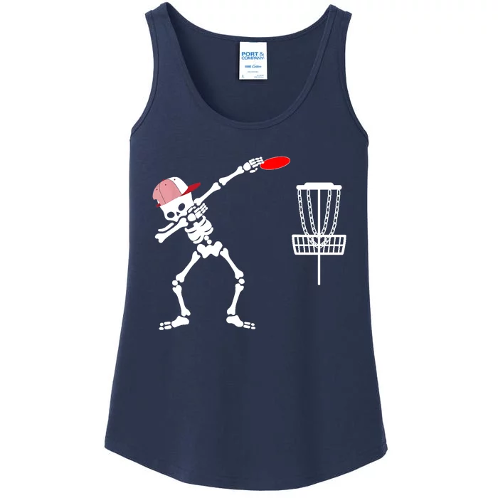 Dabbing Skeleton Wear Hat Disc Golf Player Halloween Costume Ladies Essential Tank