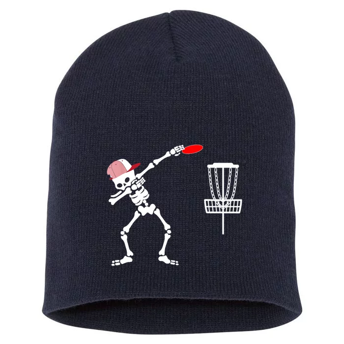 Dabbing Skeleton Wear Hat Disc Golf Player Halloween Costume Short Acrylic Beanie