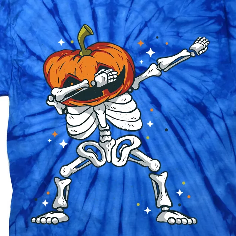 Dabbing Skeleton With Pumpkin Head Jack O Lantern Dab Cute Gift Tie-Dye T-Shirt