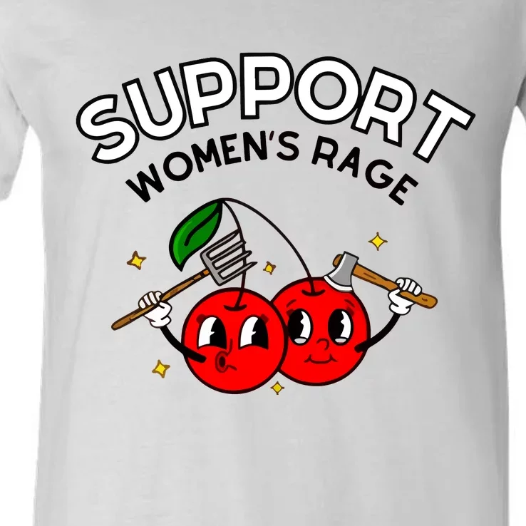 Doublecrossco Support Women Rage V-Neck T-Shirt