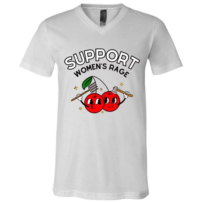 Doublecrossco Support Women Rage V-Neck T-Shirt