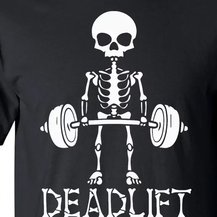 Deadlift Skeleton Workout Bodybuilding Gym Funny Skull Tall T-Shirt