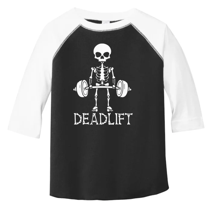 Deadlift Skeleton Workout Bodybuilding Gym Funny Skull Toddler Fine Jersey T-Shirt