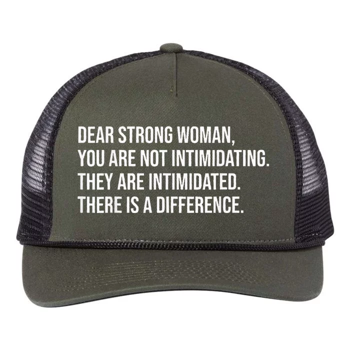 Dear Strong Woman You Are Not Intimidating Retro Rope Trucker Hat Cap