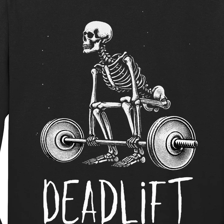 Deadlift Skeleton Workout Halloween Weight Lifting Fitness Long Sleeve Shirt