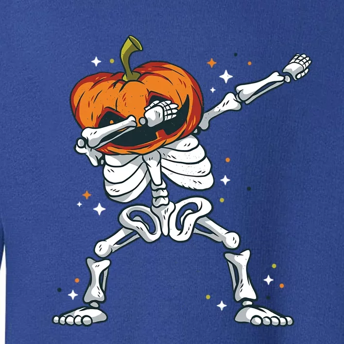 Dabbing Skeleton With Pumpkin Head Jack O Lantern Dab Gift Toddler Sweatshirt