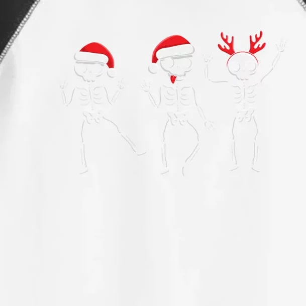 Dancing Skeleton With Santa Hats Funny Family Xmas Cool Gift Toddler Fine Jersey T-Shirt