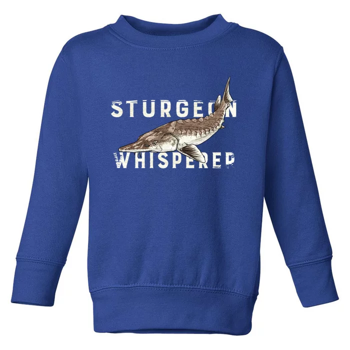 Distressed Sturgeon Whisperer Beluga Fish Funny Gift Toddler Sweatshirt