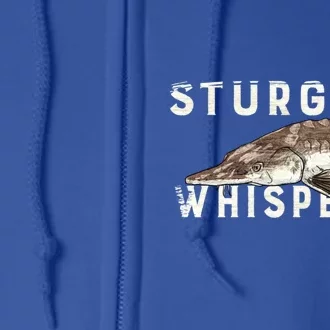 Distressed Sturgeon Whisperer Beluga Fish Funny Gift Full Zip Hoodie