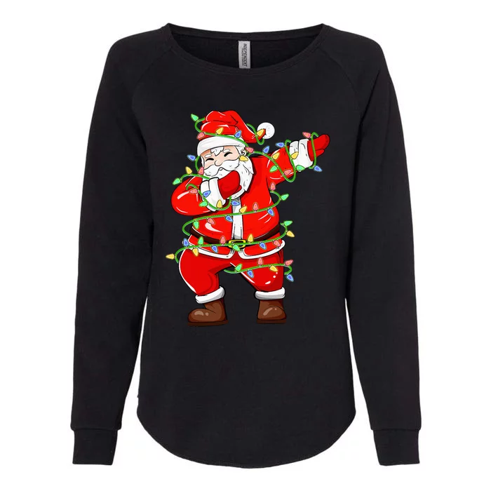 Dabbing Santa Xmas Lights Funny Christmas Womens California Wash Sweatshirt