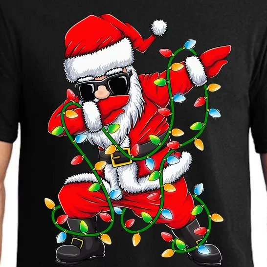 Dabbing Santa Xmas Lights Gifts Christmas Pajama Set