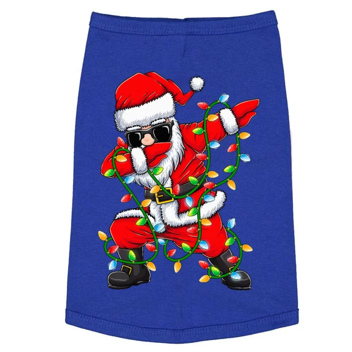 Dabbing Santa Xmas Lights Gifts Christmas Doggie Tank