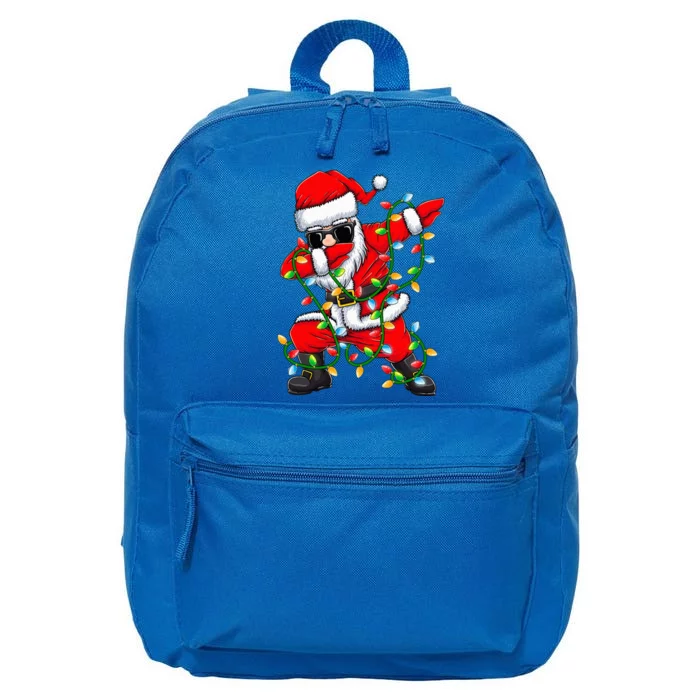 Dabbing Santa Xmas Lights Gifts Christmas 16 in Basic Backpack