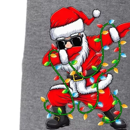 Dabbing Santa Xmas Lights Gifts Christmas Doggie 3-End Fleece Hoodie