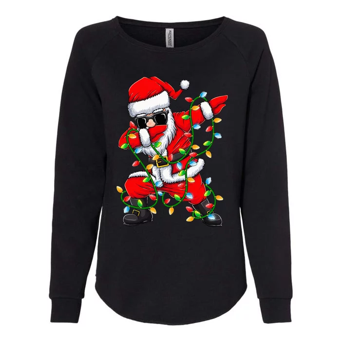 Dabbing Santa Xmas Lights Christmas Gifts Womens California Wash Sweatshirt