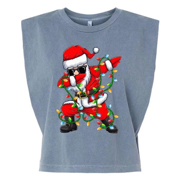 Dabbing Santa Xmas Lights Christmas Gifts Garment-Dyed Women's Muscle Tee