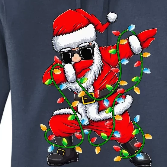 Dabbing Santa Xmas Lights Christmas Gifts Women's Pullover Hoodie