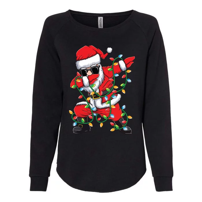 Dabbing Santa Xmas Lights Christmas Womens California Wash Sweatshirt