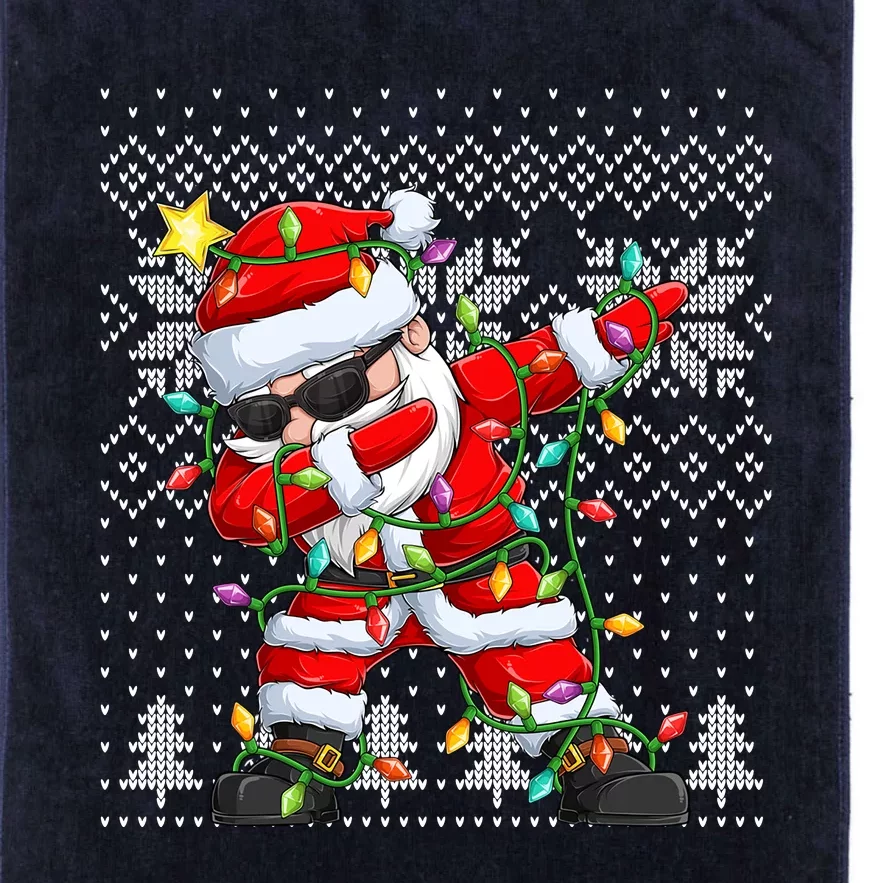 Dabbing Santa Xmas Tree Lights Platinum Collection Golf Towel