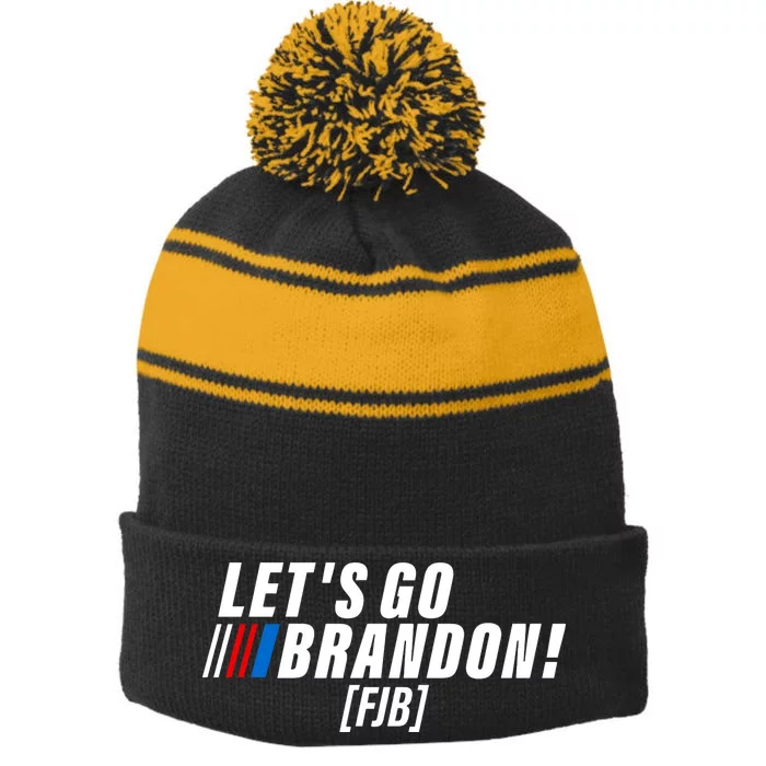 Drivers Start Your Engines Lets Go Brandon Racing Car Stripe Pom Pom Beanie