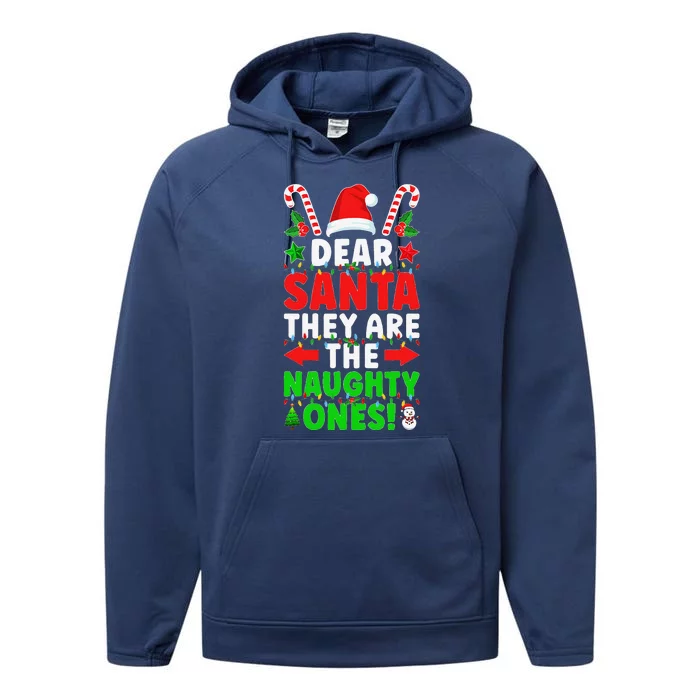 Dear Santa Y Are Naughty Ones Christmas S .Png Performance Fleece Hoodie