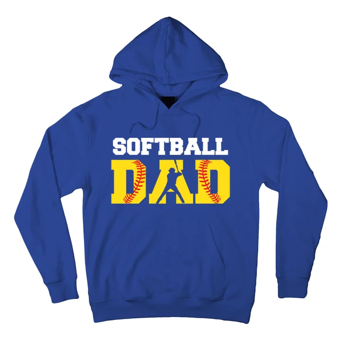 Dad Softball Yellow Softball Dad Meaningful Gift Hoodie