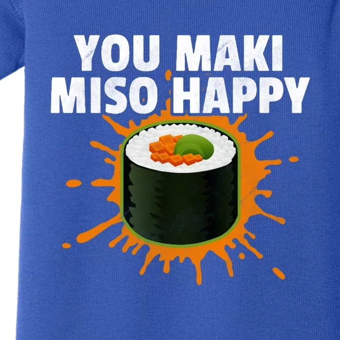 Distressed Sushi You Maki Miso Happy Funny Sushi Lover Gift Baby Bodysuit