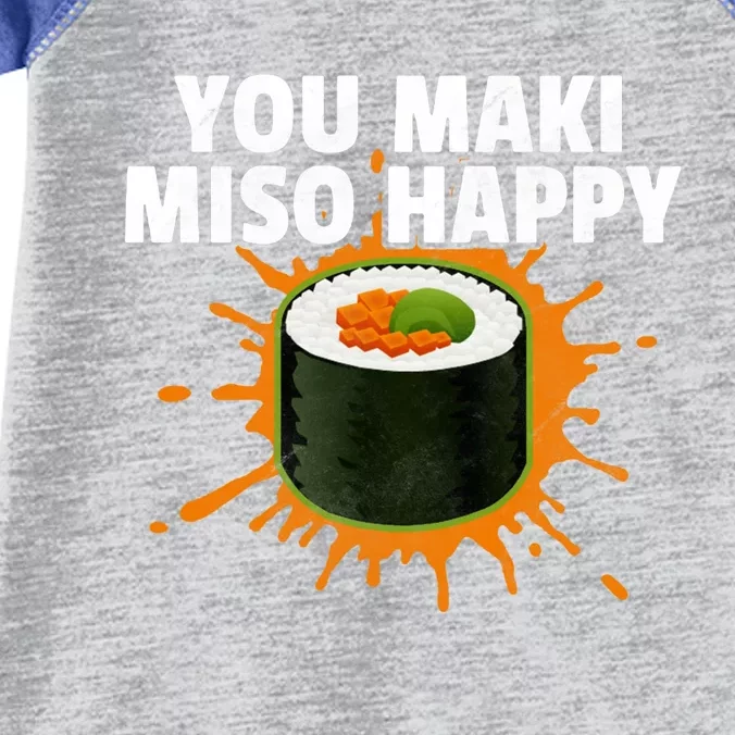 Distressed Sushi You Maki Miso Happy Funny Sushi Lover Gift Infant Baby Jersey Bodysuit