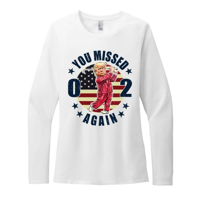 Donald Trump 02 Golf You Missed Again 2024 Election Womens CVC Long Sleeve Shirt