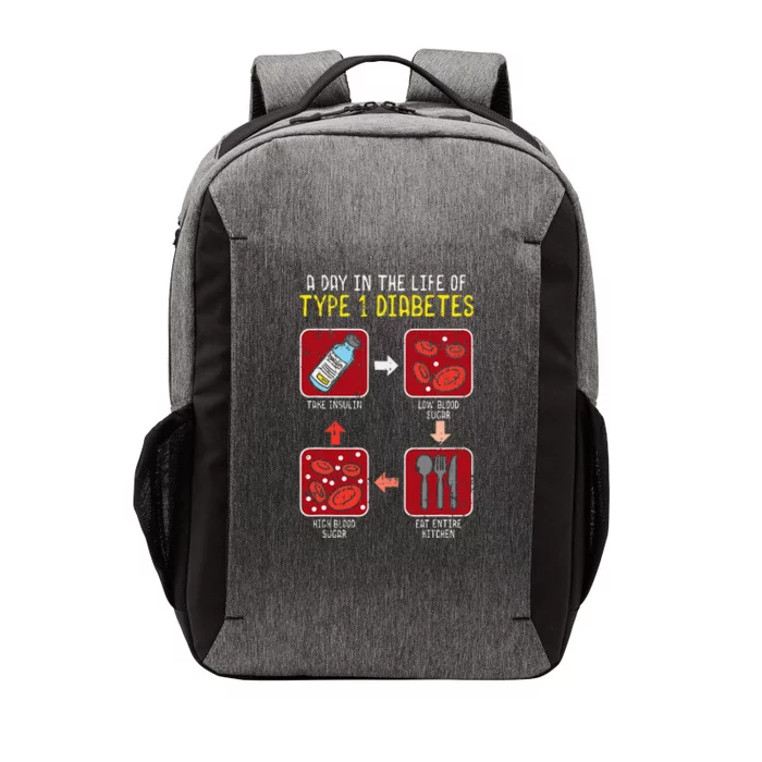 Diabetic Type 1 Life Cycle Funny Diabetes Awareness Vector Backpack