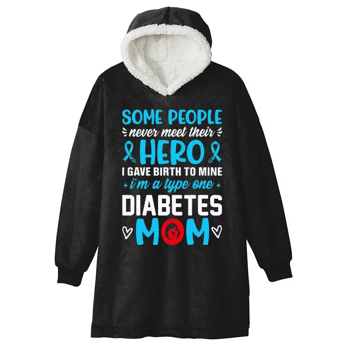 Diabetes Type 1 Survivor Mom  T1 Diabetes Awareness Hooded Wearable Blanket