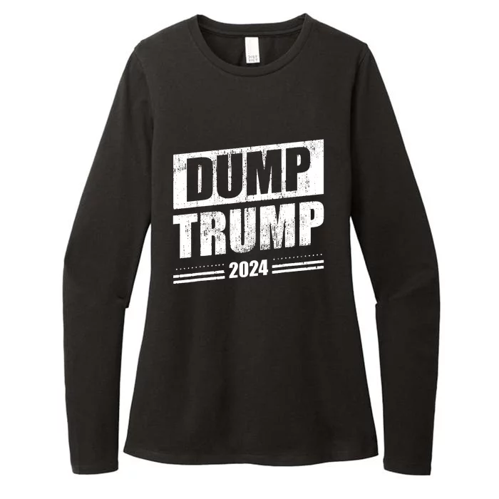 Dump Trump 2024 Funny Anti Trump Womens CVC Long Sleeve Shirt