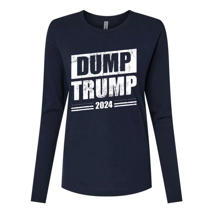 Dump Trump 2024 Funny Anti Trump Womens Cotton Relaxed Long Sleeve T-Shirt