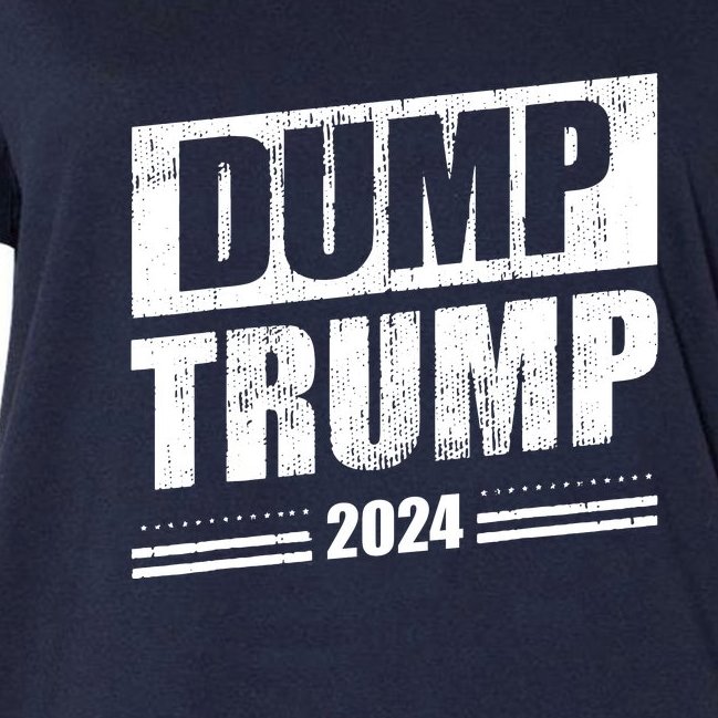 Dump Trump 2024 Funny Anti Trump Women's V-Neck Plus Size T-Shirt