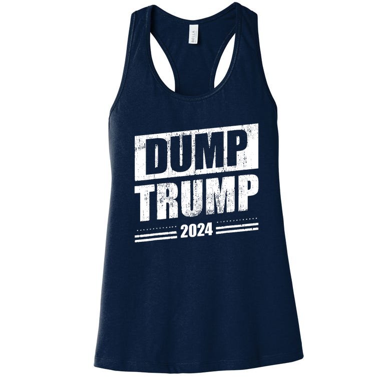 Dump Trump 2024 Funny Anti Trump Women's Racerback Tank