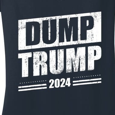 Dump Trump 2024 Funny Anti Trump Women's V-Neck T-Shirt